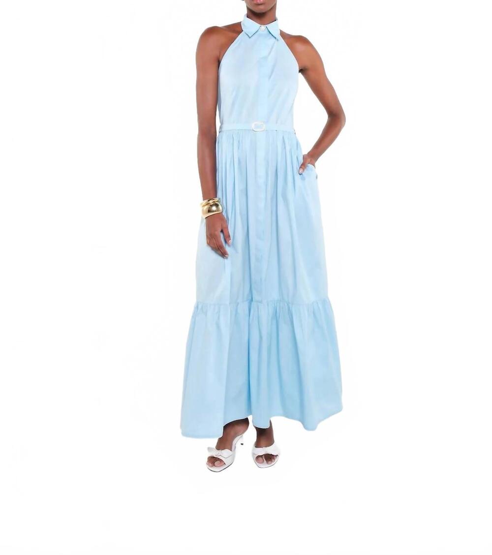 NEW THE LULO PROJECT the horizon halter dress in baby blue